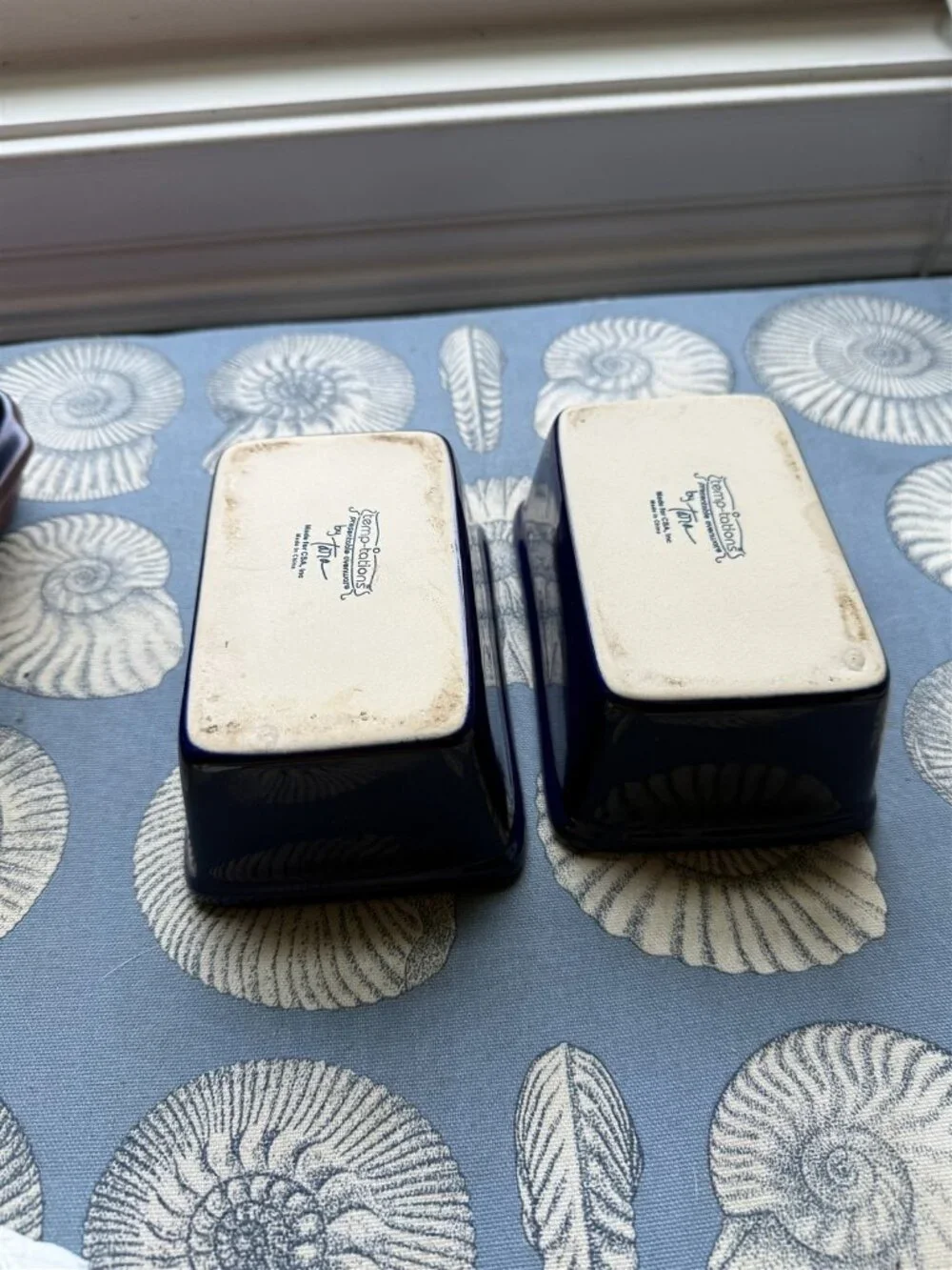 Temptations by Tara Mini Loaf Pan Casserole Blue Set of 2